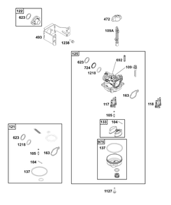 Part Location Diagram of 84002128 Briggs and Stratton Carburetor